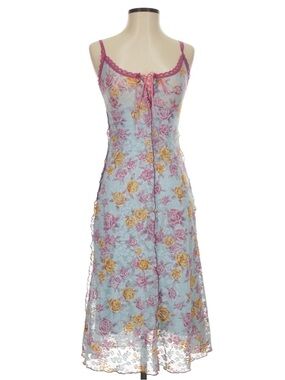 Vintage Lucent 90s y2k blue floral lace midi dress